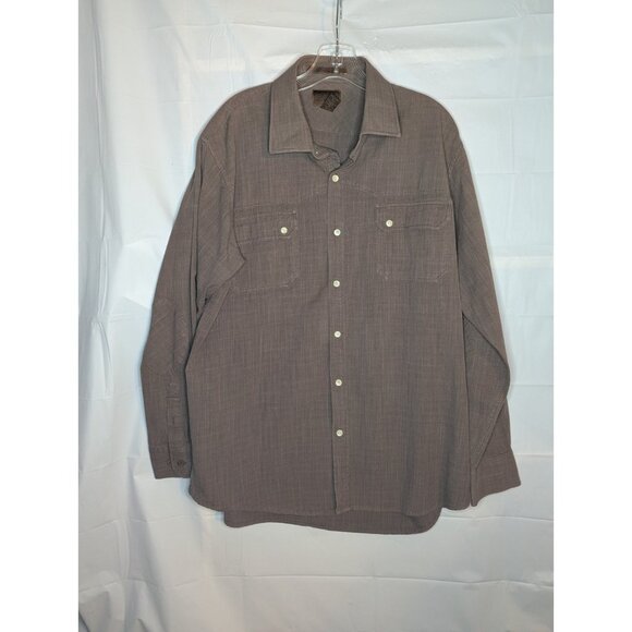 Born Men's Brown Button Cotton Bamboo Handcrafted Long Sleeve Shirt SZ XL - Picture 1 of 9